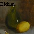 Patricia Dickun - Green Bottle and Lemons - Oil Painting